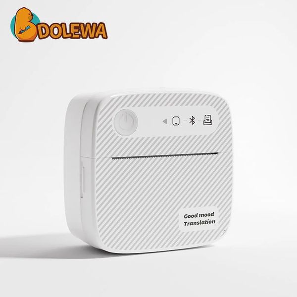 Imprimante d'autocollante intelligente Dolewa Label Maker avec fonction Bluetooth disponible au bureau à domicile avec un joueur de batterie lecteur 240420