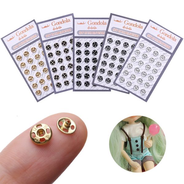 Accessoires de poupée 10 24 pièces, Mini boucle à boutons pour 1/6 vêtements de bricolage, boutons-pression invisibles en métal, vêtements faits à la main, couture 221130