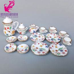 Accesorios para muñecas 16 BJD House Mini escritorio China Tea Cup Bottle Set para 11.5 "Decoración 230424