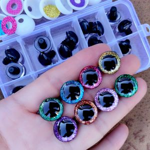 Doll -accessoires 30 PCSBox Clear 3D Glitter Safety Eyes for Toys Puppet Crochet Plastic Toy Mix Grootte 910121416mm Amigurumi 230322