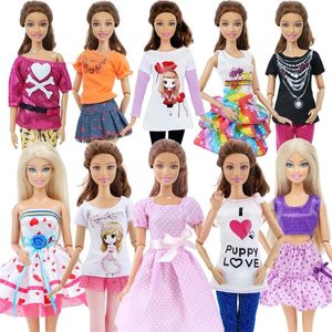 Doll -accessoires 5 Set 3 Handgemaakte mode -outfit Dagelijkse Casual Wear Blouse Shirt Vest Bodembroek Rokkleding voor 230424