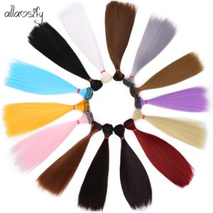 Doll -accessoires allaosify haar voor poppen bjd 15 '25 '35cm100cm zwart roze witte grijze kleur lange rechte pruik 13 14 bjd diy 230424