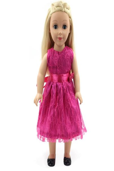 Accessoires de poupée fille américaine vêtements de poupées noir rouge dentelle robe de princesse pour 1618 pouces poupées fille cadeau X511548808
