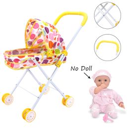 Doll -accessoires Baby Doll Stroller Role Play Girl Speel House Toys Doll Accessories For Babies Simulation Dining Dining Rocking Chair Cart 230812