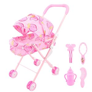 Doll -accessoires Baby Doll Stroller Role Play Girl Speel House Toys Simulation Furniture Doll Shopping Cart Baby Girls Toys Gifts 230812
