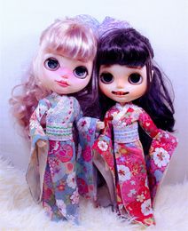 Doll -accessoires schattig Blyth Doll Flower Patroon Kimono -kleding OB22 Doll kleding voor LICCA AZONES OB24 OB27 DOL BOOD 230812