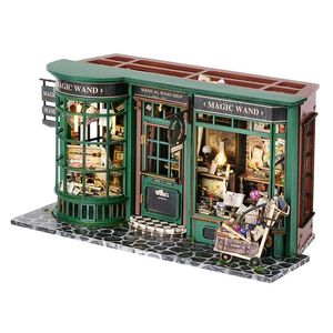 Accessoires de poupée bricolage maison de poupée en bois avec meubles Roombox maison modèle jouet pour enfants cadeau rétro boutique magique 230818
