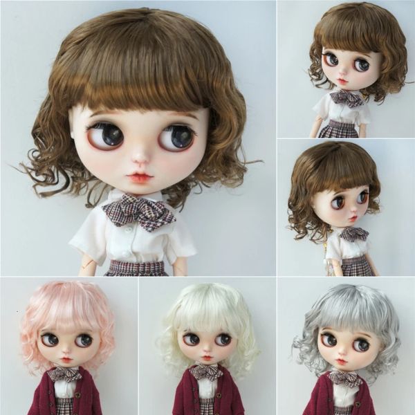 Accessoires de poupée perruque de poupée pour fille Boneka légères boucles de dame synthétique Mohair BJD perruques s accessoires 231208