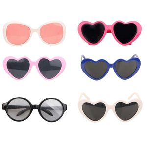 Doll -accessoires voor meisjes multi -kleuren kinderen schattige mode zonnebril Baby Girl's Toy Children Heart Pet Glasses DIY Accessoire