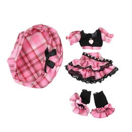 Pop Accessoires ICY DBS Blyth pop kleding roze jurk Baretten Plaid rok anime pak cool outfits cosplay meisje 231208