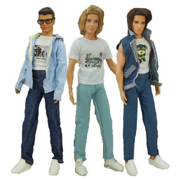 Accessoires de poupée Ken tissu jean veste en jean manteau pantalon à capuche vêtements de petit ami tenue quotidienne costume décontracté 30 cm 221130