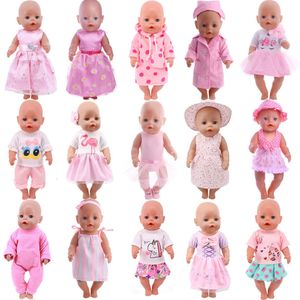 Doll -accessoires Mooie roze serie Kleding Swimwear Mini Bow Dress voor 43 cm Rebirth 18inch Baby Diy Toy Gifts 230322