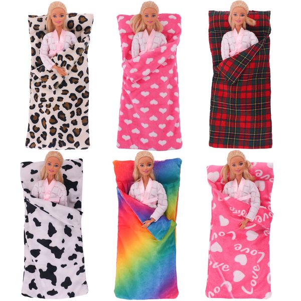 Accessoires de poupée Vêtements de Noël Sacs de couchage Pyjamas en peluche pour 1/6 BJDBlythe Girl Toy 221130