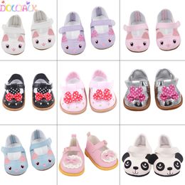 Doll -accessoires schoenen 7 cm schattige boog cartoon schedel mini voor 18 inch Amerikaans 43 cm baby Bron S Girl Toy 13 BJD OG Boots 230322