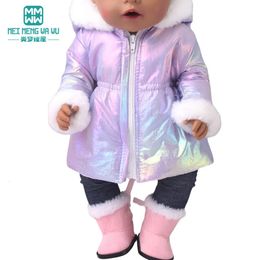 Vêtements de poupée Vêtements pour poupées s'adapte à 43 cm Toy Born Doll poupée américaine Veste en coton à la mode rose rose rouge blanc violet 231023