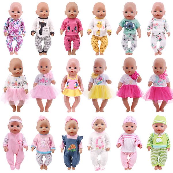 Ropa de muñeca, ropa de unicornio Kittys, vestido apto para 18 pulgadas, American 43 CM, Reborn New Born Baby Doll OG Girl Doll Rusia, juguete DIY