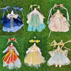 Doll-kleding mode-poppenkleding voor 16 ~ 17 cm poppen rokpak high-end verkleed Chinese stijl oude kostuumjurken diy poppen accessoires y240529