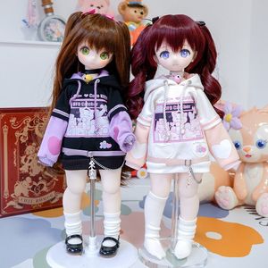 Poppenlichamen onderdelen 1/6 1/4 1/3 BJD poppenkleding schattige kat trui hoodie jas voor grote 1/6 Yosd 60 30cm poppenkleding BJD SD popaccessoires 230920