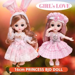 Puppenkörperteile 16 cm Prinzessin BJD 112 mit Kleidung und Schuhen beweglich 13 Gelenke süßes süßes Gesicht Mädchen Geschenk Kinderspielzeug 230329