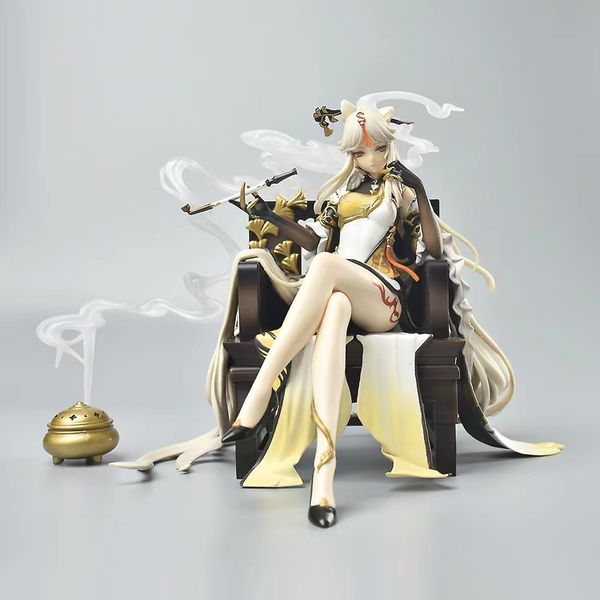 Pièces de corps de poupée 18 cm Genshin Impact Ningguang feuille d'or et jade nacré Ver Anime jeu Figure Action Figurine à collectionner modèle jouet 230325