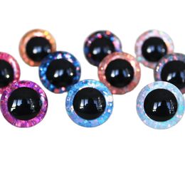 Poppenlichamen Onderdelen 20 stks 9 mm tot 35 mm ambachtelijke ogen mode super 3D glitter speelgoed veiligheidsogen pop leerling ogen met wasmachinekleur optionT10 230705
