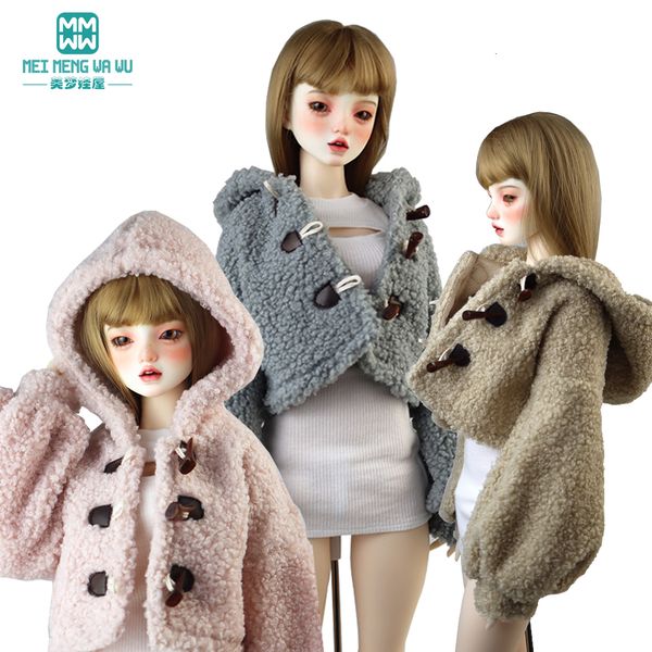 Pièces de corps de poupée 58 60cm 1 3 BJD vêtements de poupée DD SD13 Accessoires Mode Sherpa Veste Rose Or Clair Gris 230407