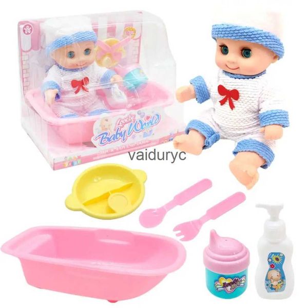 Partes de cuerpos de muñecas Hermosa simulación Bebé Esmalte Muñeca Kawaii Seguridad Juegos de imaginación Vestir juguetes Cubiertos lindos Muñecas para bebés Juego Childrenvaiduryc