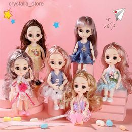 Pop Meisje Speelgoed Mini Pop Beweegbare Gezamenlijke Baby 3d Pop Mooie Speelgoed voor Meisjes Kleding Dress Up 1/12 Modepop 17 cm Meisjes Geschenken L230518