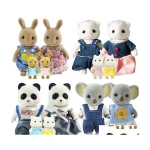 Poppenhuis Accessoires 1 12 Forest Animal Familie Mini Konijn Beer Panda Meisje Spelen Setforest Villa Meubels Set Speelgoed Drop Levering G Otkif