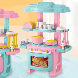 Accessoires de maison de poupée 48 pièces semblant jouer cuisine jouets ensemble intégré intéressant interactif voiture à manger jouet fille cadeaux de noël 231207