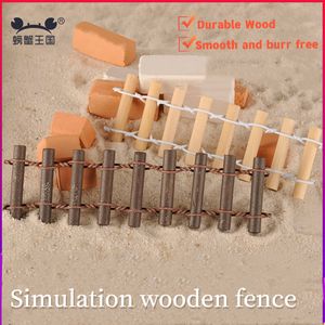 Accessoires de maison de poupée 4pcs Maison de poupée Clôture en bois Modèle Train Disposition DIY Micro Paysage Ferme Jardin Paysage Diorama Accessoires 230629