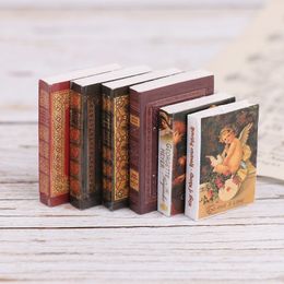 Poppenhuis Accessoires 6 Stuks set 1 12 Poppenhuis Vintage Miniatuur Boek Model Notebook Meubels Decor 230830