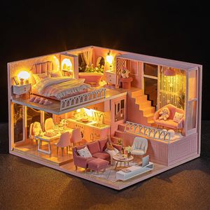 Accessoires de maison de poupée bébé Mini Miniature bricolage petit Kit salle de Production princesse jouets maison chambre décoration avec meubles W 231102