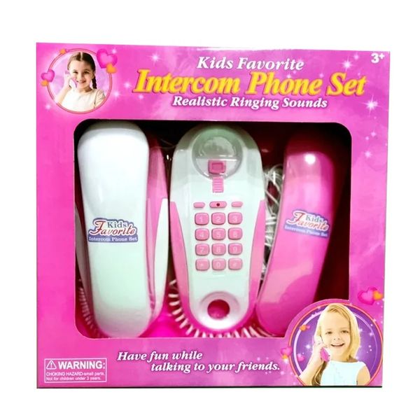 Accessoires de maison de poupée enfants enfants faisant semblant de jouer à l'interphone Set Téléphone interactif Téléphone 2 téléphones sonneurs Sound Parlez-vous 231130