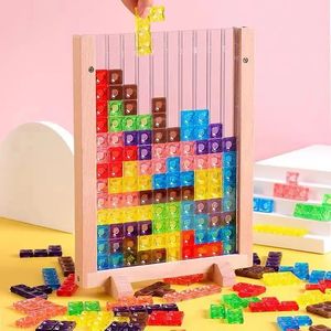 Accessoires de maison de poupée Puzzle 3D coloré en bois Tangram jouets mathématiques jeu enfants préscolaire Magination jouet éducatif intellectuel pour les enfants 231019