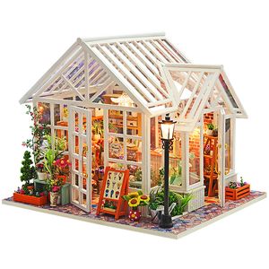 Accessoires pour maison de poupée CUTEBEE maison de bricolage en bois Miniature Mini avec jardin pour construire des meubles Kit Casa jouets pour enfants cadeau d'anniversaire 221122