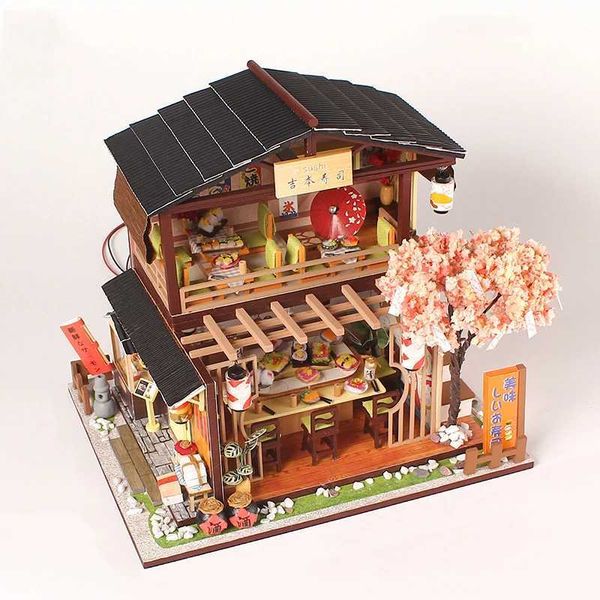 Accessoires de maison de poupée bricolage casa en bois poupée de poupée de poupée miniature