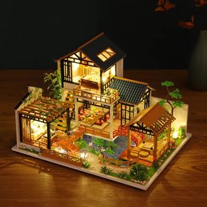 Accessoires de maison de poupée bricolage avec couverture miniature modèle de construction bloc de construction pour enfants toys house en bois 231012