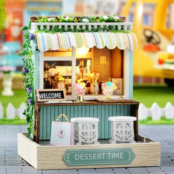 Accessoires de maison de poupée diy bricolage de desserts en bois mini mini