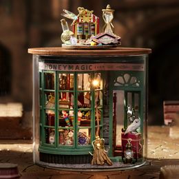 Poppenhuis accessoires Diy houten poppenhuis miniatuur met meubelkit Magic House Dream Bottle Monteer speelgoed voor kinderen meisje verjaardag cadeau casa 230307