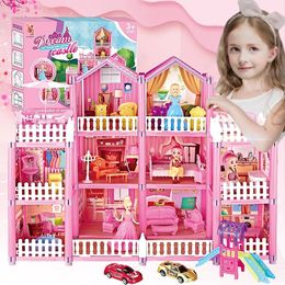 Accesorios para casas de muñecas Kit de casas de muñecas DIY Roombox Princesa Dream Castle Villa Escena Juego de ensamblaje Juego de simulación Casa de muñecas Juguetes para niños Regalo de cumpleaños para niñas 231018