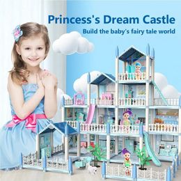 Poppenhuisaccessoires Droomkasteel Prinses Speelgoed DIY-set voor kinderen die grote villa's bouwen Meubels Miniatuur Kerst Verjaardagscadeaus Kinderspeelgoed 231012