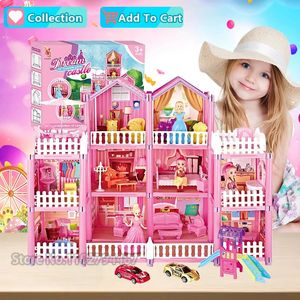Accesorios para casa de muñecas Niñas DIY Roombox Dollhouse Toy Set Princess Play Dream Castle Villa Casas en miniatura Kit Niños Bebé Regalos de cumpleaños 231102