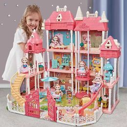 Doll House Accessoires Girls House Doll House Princess Girls Castle Villa House Girls Girls Childrens Gift Q240522