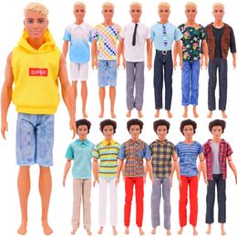 Accesorios para casa de muñecas Ken ropa hecha a mano camiseta pantalones cortos para es vestido moda ropa diaria Gils juguetes regalo de cumpleaños 231021