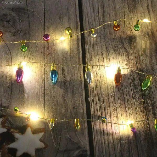 Accessoires pour maison de poupée, 1 ensemble de haute qualité, 1 M, Mini guirlande lumineuse, ornement de noël, modèle 231102