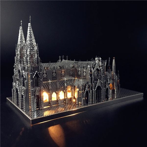 Accessoires pour maison de poupée, Puzzle 3D IRON STAR, Kits de modèles d'assemblage de cathédrale en métal, bricolage, Puzzle découpé au Laser 3D, jouets créatifs 231019