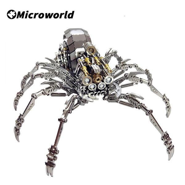 Accesorios para casa de muñecas Microworld 3D Metal Puzzle Animal Spider King Plus Versión Modelo Jigsaw DIY Kits de ensamblaje Regalos de cumpleaños para adultos adolescentes 231019