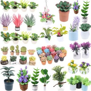 Doll House Accessories Mini Tree Potted For Green Plant In Pot Simulation plants 1 12 Dollhouse Miniature Furniture Home Decoration 230830
