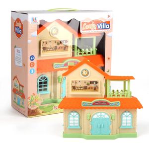 Accessoires pour maison de poupée Kit de maison de poupée miniature Kit de petite maison avec meubles et lumière musicale Mini Villa Jouets Jouets de maison de jeu pour anniversaire 231122